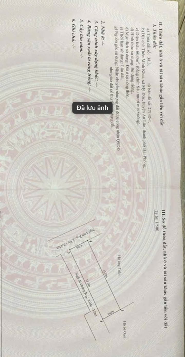 Đất nền lô góc Minh Khai, Mỹ Đức, An Lão 60m² giá 600 triệu - Đầu tư sinh lời lý tưởng!