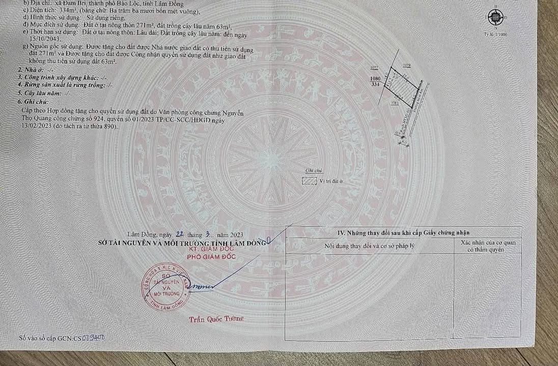 Đất nền Bảo Lộc 334m² giá 1.39 tỷ - Vị trí đẹp, giao thông thuận lợi!