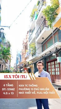Nhà 6 tầng hiện đại tại Phú Nhuận, 59m² chỉ 15 tỷ - Hẻm xe hơi thông thoáng!
