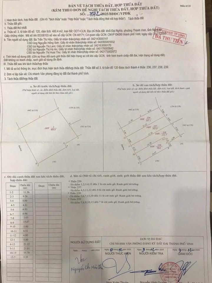 Đất bán phường Đông Vĩnh, TP Vinh 103m² - Hướng Tây Nam, giá chỉ 3 tỷ!