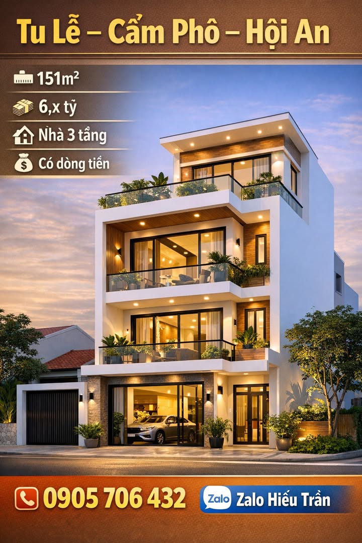 Nhà 3 tầng Cẩm Phô Hội An 151m² giá 6,5 tỷ - Đầu tư sinh lời ngay!