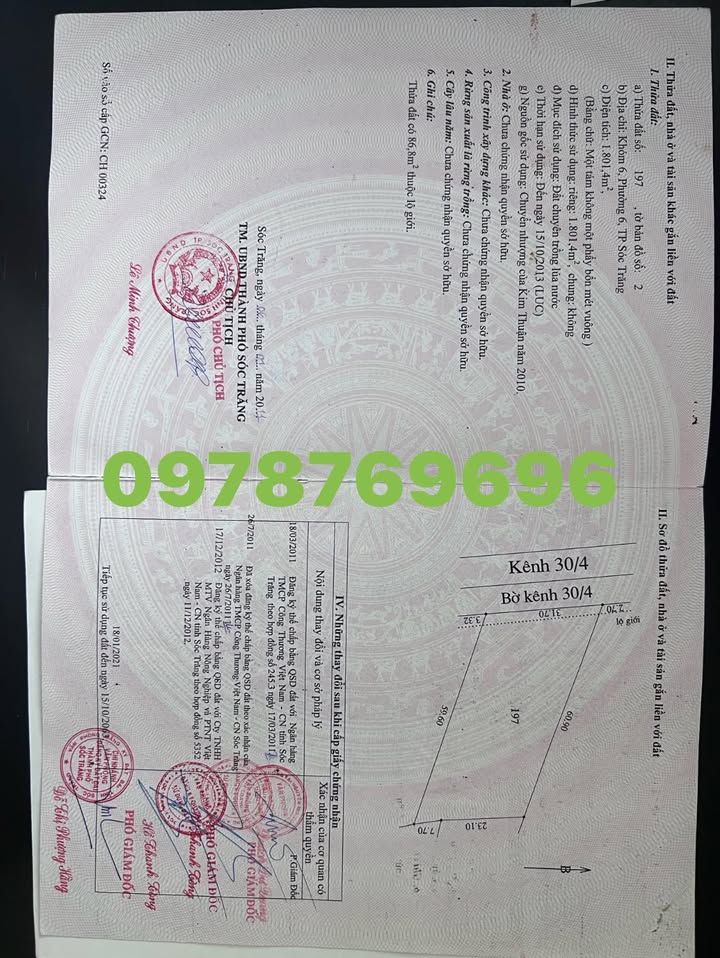 Đất nền 1920m² tại Kênh 30/4, Sóc Trăng - Cơ hội đầu tư sinh lời!