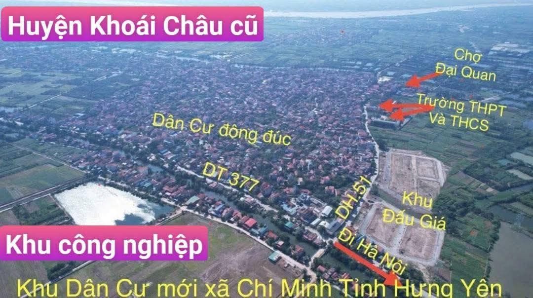 Đất nền Đại Hưng Khoái Châu 102m² - Lô vuông đẹp, gần chợ và trường học!