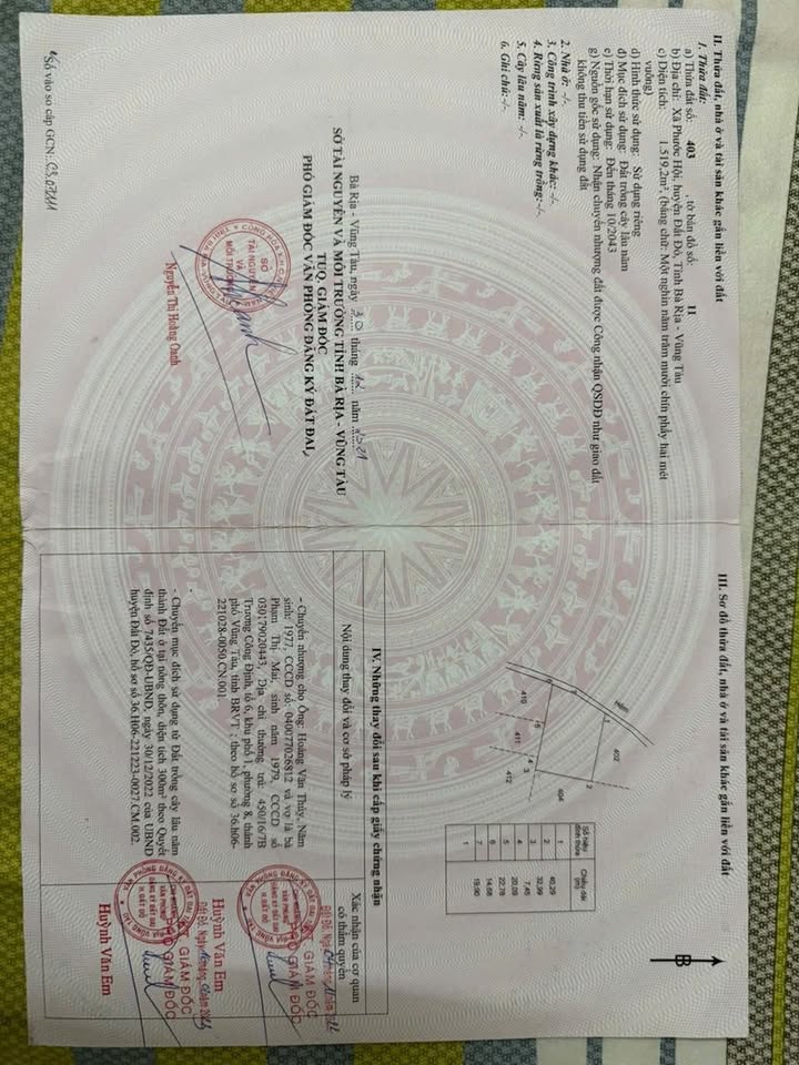 Biệt thự vườn Lộc An Đất Đỏ 1519m² - Lô góc 2 mặt tiền, view đẹp!