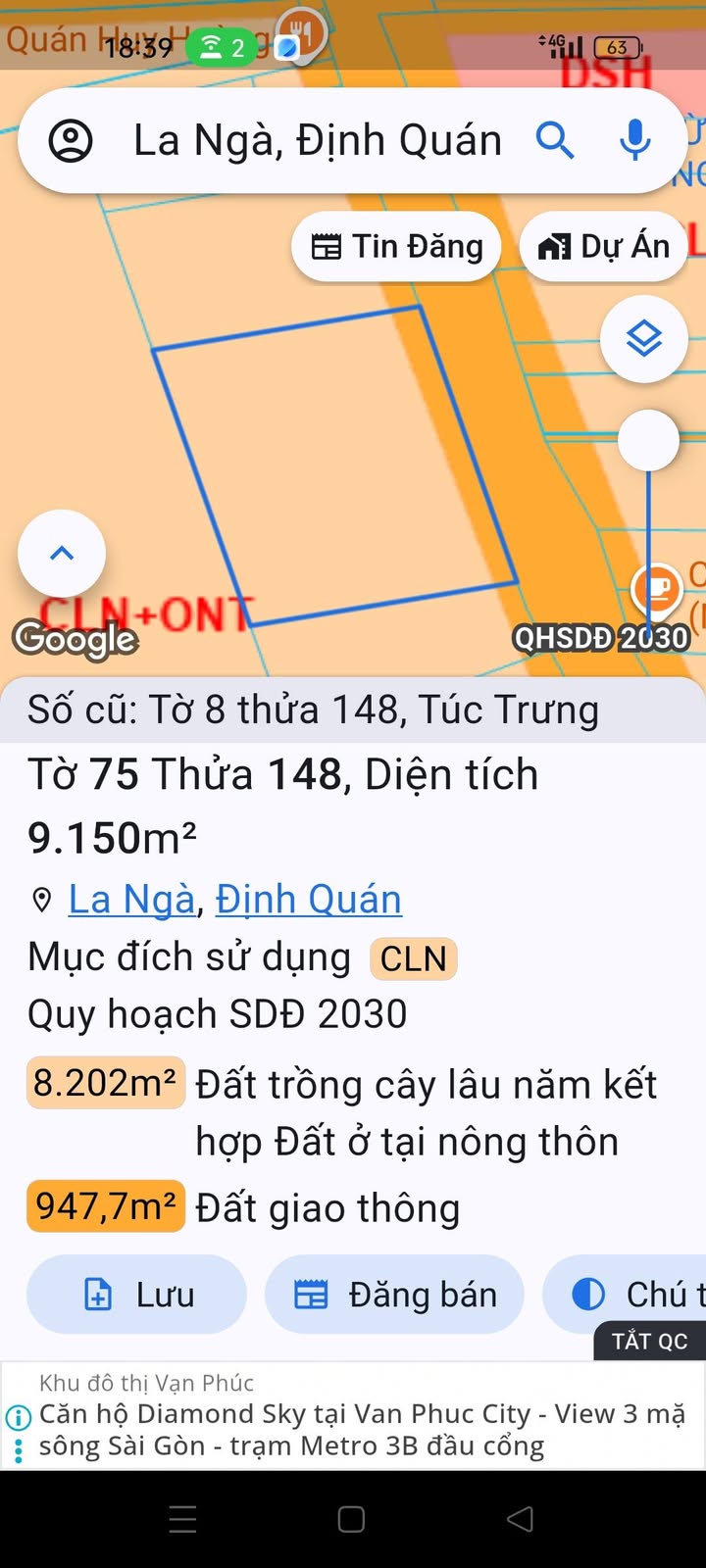 Đất cây lâu năm La Ngà Định Quán 9100m² giá 25 tỷ - Cơ hội đầu tư sinh lời