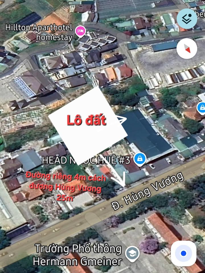 Đất nền đường Hùng Vương, Đà Lạt 1828m² giá 68 tỷ - Đầu tư sinh lời ngay!