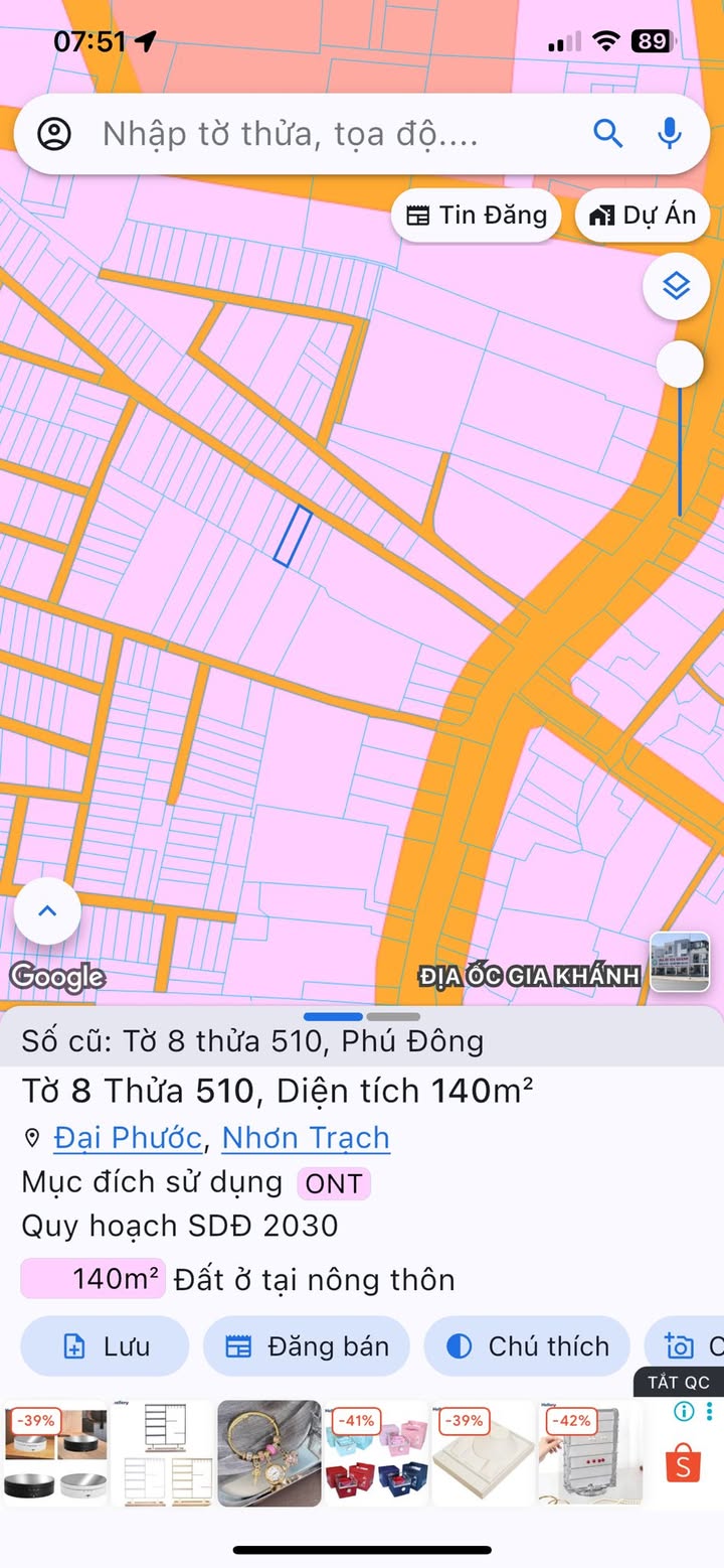 Đất nền Nhơn Trạch 140m² giá 3.1 tỷ - Cơ hội đầu tư sinh lời!