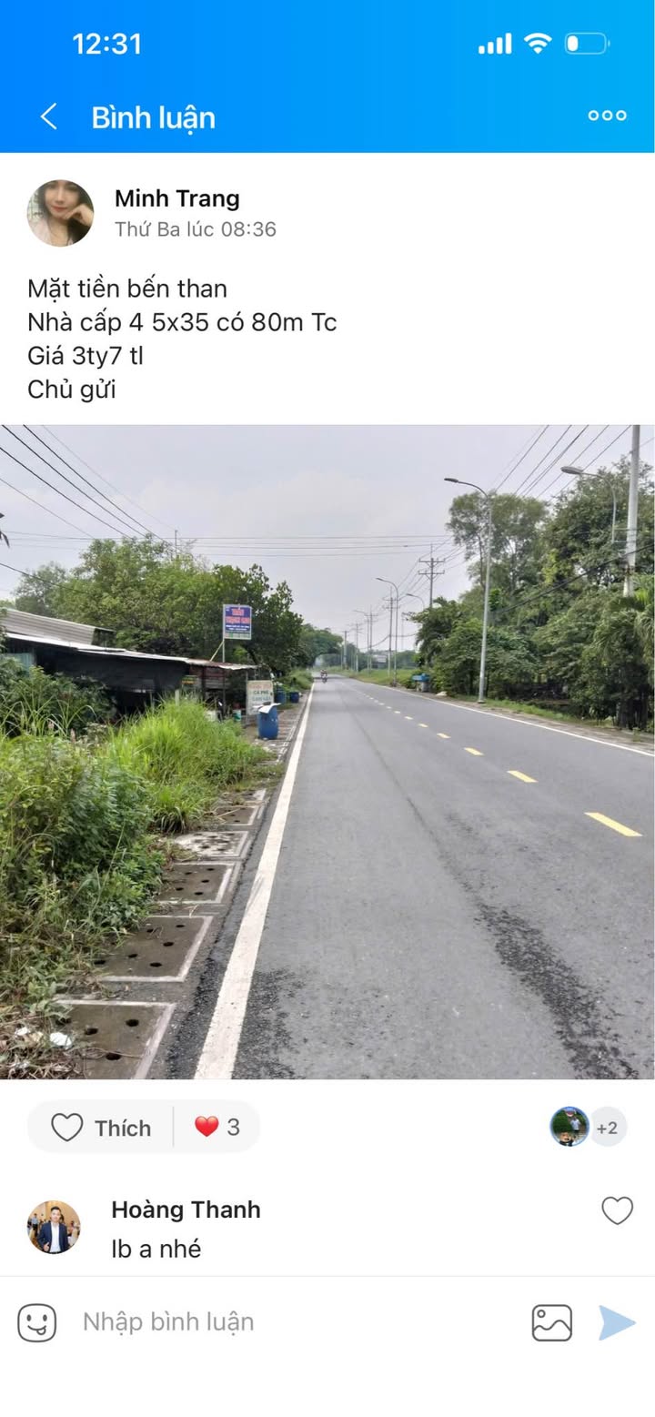 Nhà cấp 4 mặt tiền Bến Than Củ Chi 175m² giá 3.7 tỷ - Đầu tư sinh lời ổn định!