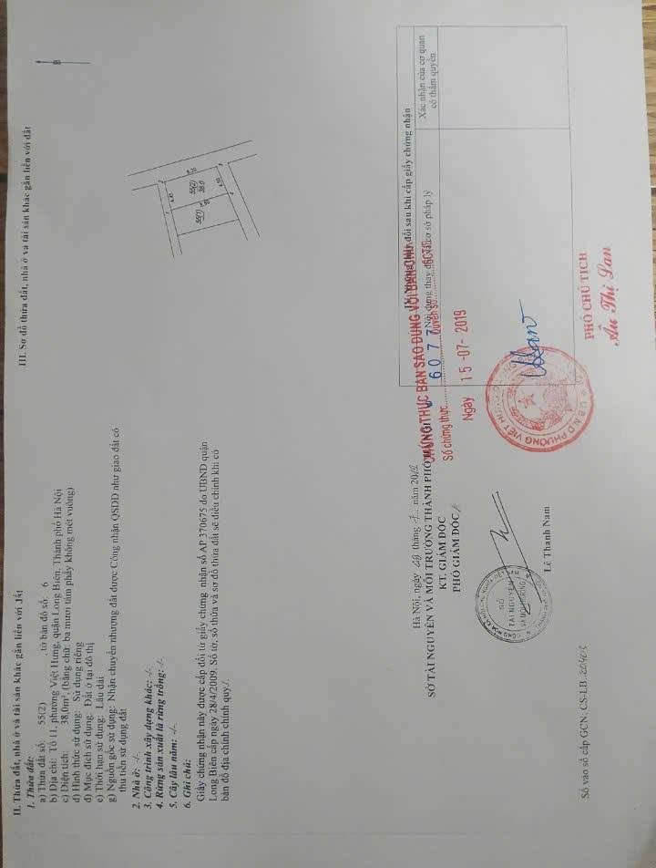 Đất thổ cư Long Biên 38m² giá 9 tỷ - Chính chủ bán gấp!