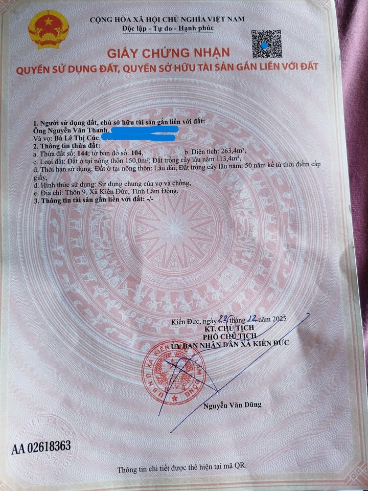 Nhà ở Thôn 9, xã Kiến Thành 260m² giá 800 triệu - Cơ hội đầu tư sinh lời tốt!