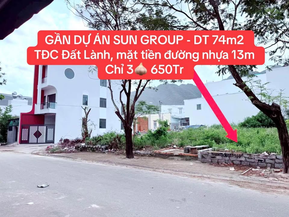 Đất nền Khu Tái định cư Đất Lành Vĩnh Thái 74m² giá 3.65 tỷ - Pháp lý chuẩn, hướng Đông Nam