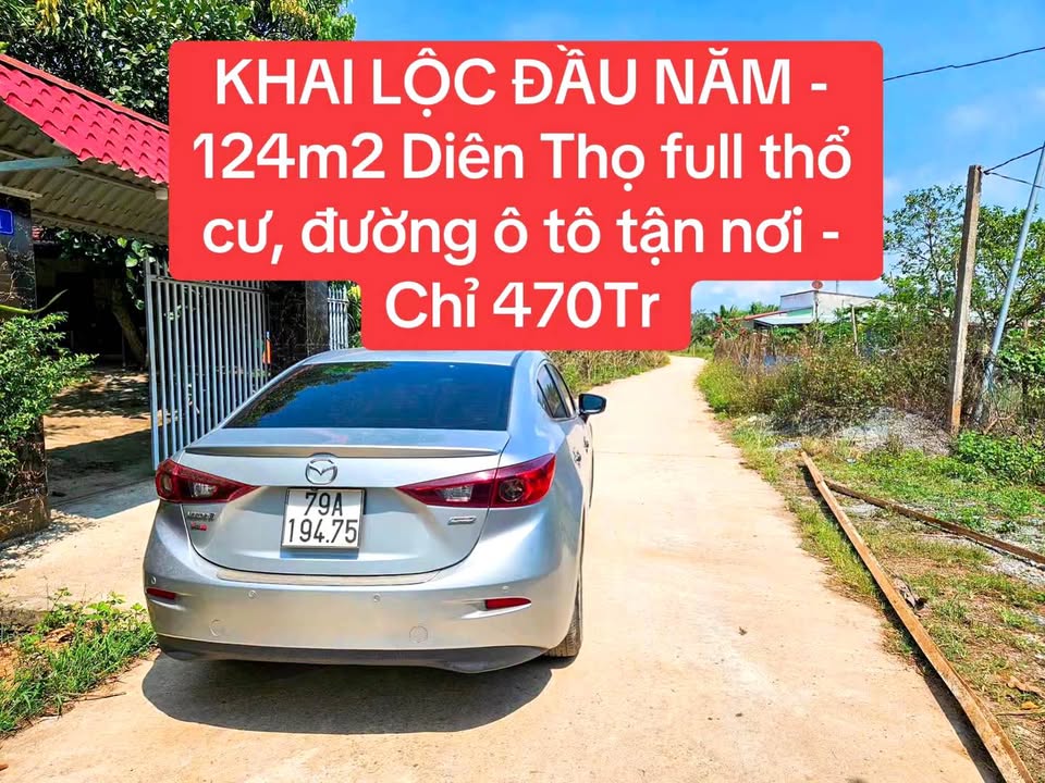 Đất nền Diên Thọ, Diên Khánh 124m² chỉ 470 triệu - Sổ hồng sẵn, công chứng ngay!