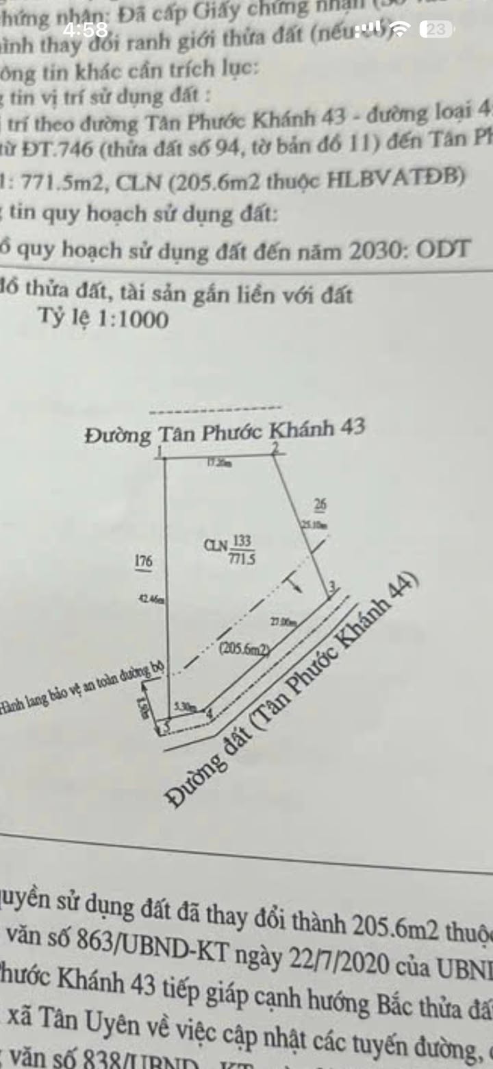Đất Tân Khánh 486m² giá 7.29 tỷ - 2 mặt tiền, cơ hội đầu tư tuyệt vời!