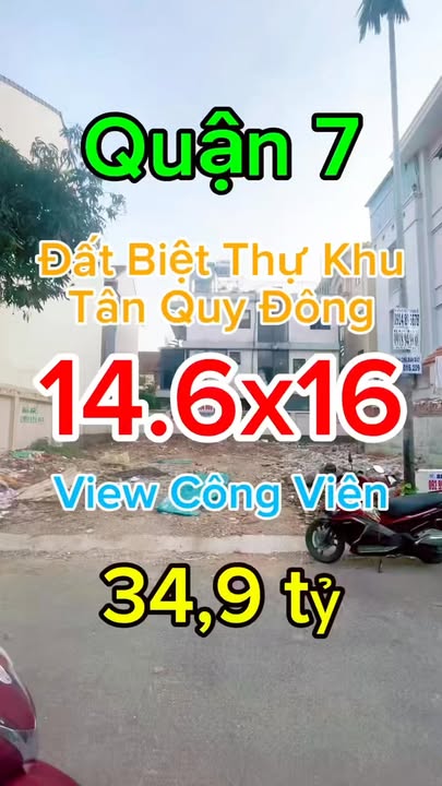 Bán lô đất biệt thự Tân Quy Đông, Quận 7, Diện tích 233.6m² - Sát công viên, giá thương lượng!