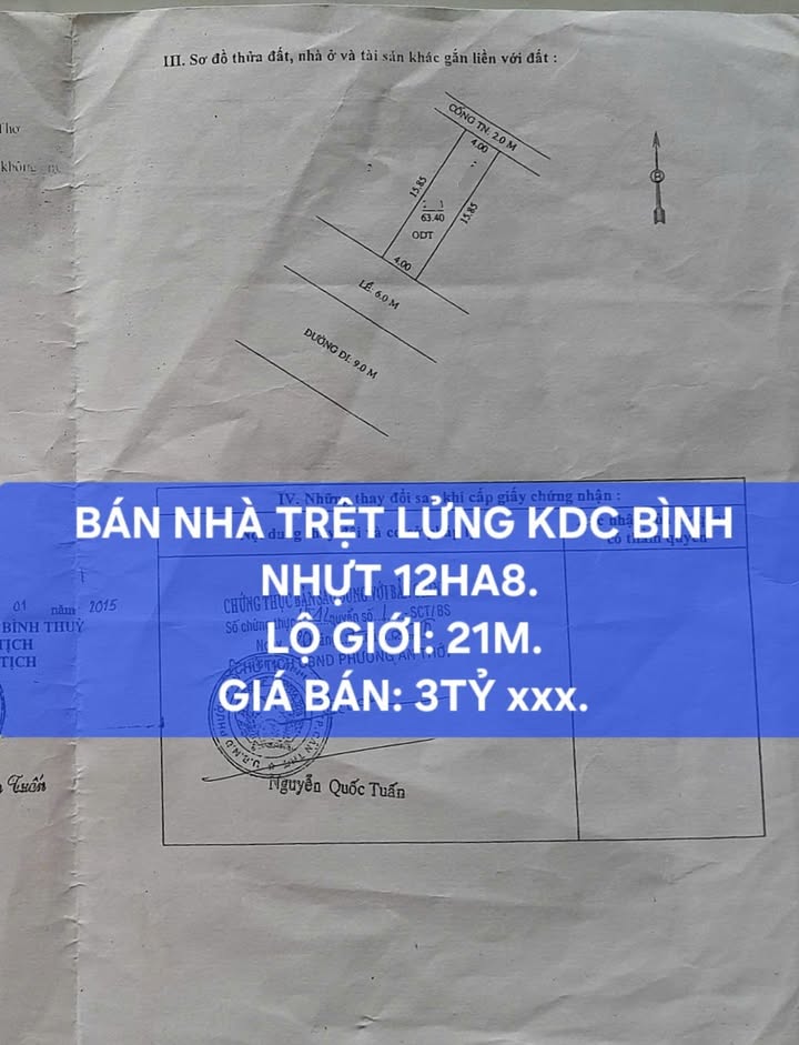 Nhà trệt lửng KDC Bình Nhựt, quận Bình Thủy, 63m² giá 3 tỷ - Đầu tư lý tưởng!