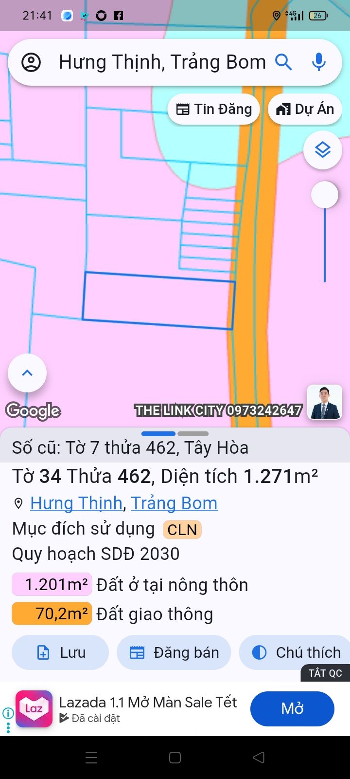 Đất nền 1271m² đường Tây Hòa 4 xã Hưng Thịnh - Sổ đỏ chính chủ chỉ 3 tỷ!