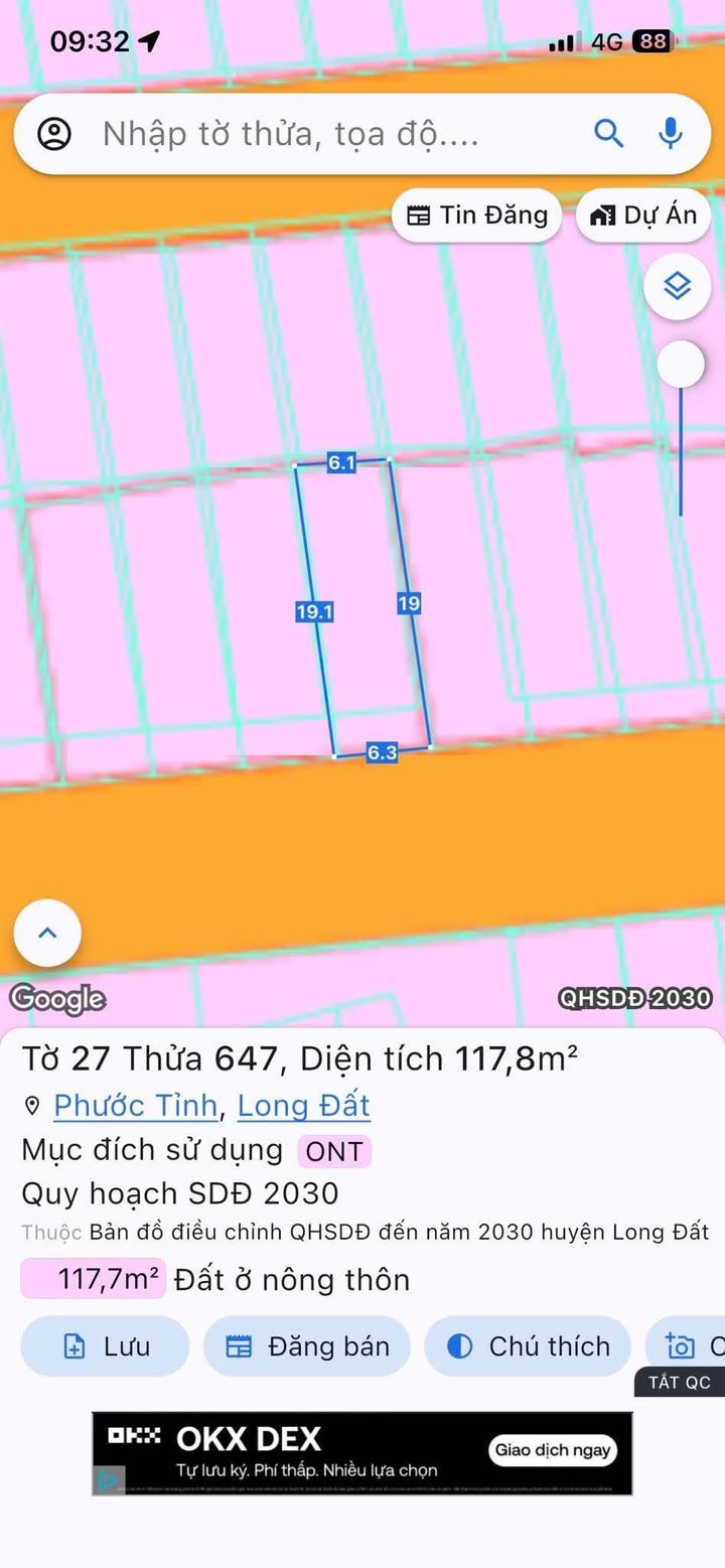 Đất nền Phước Tỉnh, Long Điền 115.99m² giá 2.4 tỷ - Cách biển chỉ 100m!