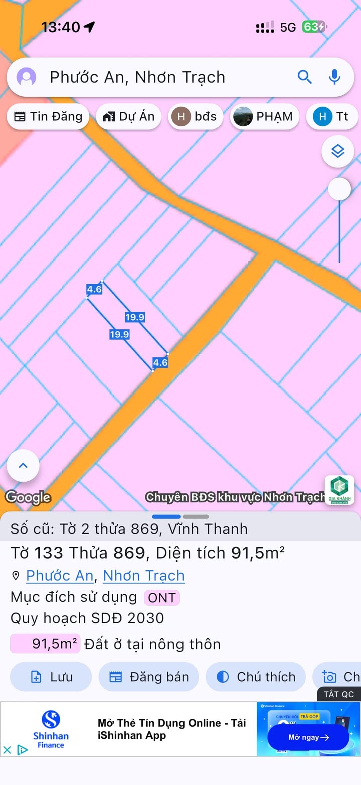 Đất nền Vĩnh Thanh Nhơn Trạch 91m² giá 1.4 tỷ - Sổ hồng riêng, gần chợ và trường học!