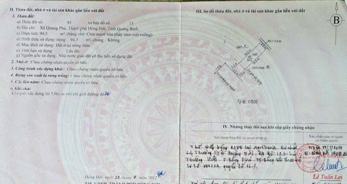 Đất nền mặt tiền Nguyễn Hữu Hào, Đồng Hới 94m² giá 1 tỷ - Cơ hội đầu tư vàng!