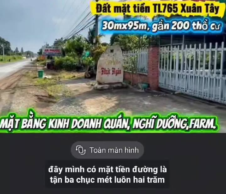 Đất nền mặt tiền TL765, xã Xuân Tây, Cẩm Mỹ 2547m² - Cơ hội đầu tư hiếm có!