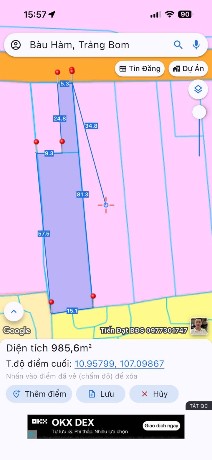 Đất thổ cư 900m² tại Bầu Hàm, Trảng Bom - Giá chỉ 1.35 tỷ VND!