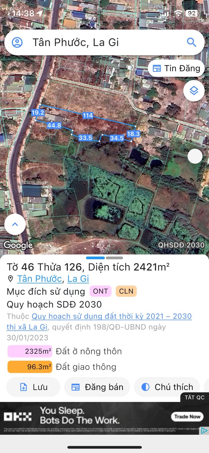 Đất nền Phường Tân Phước, La Gi, Bình Thuận 5146m² - Cách biển chỉ 1km!