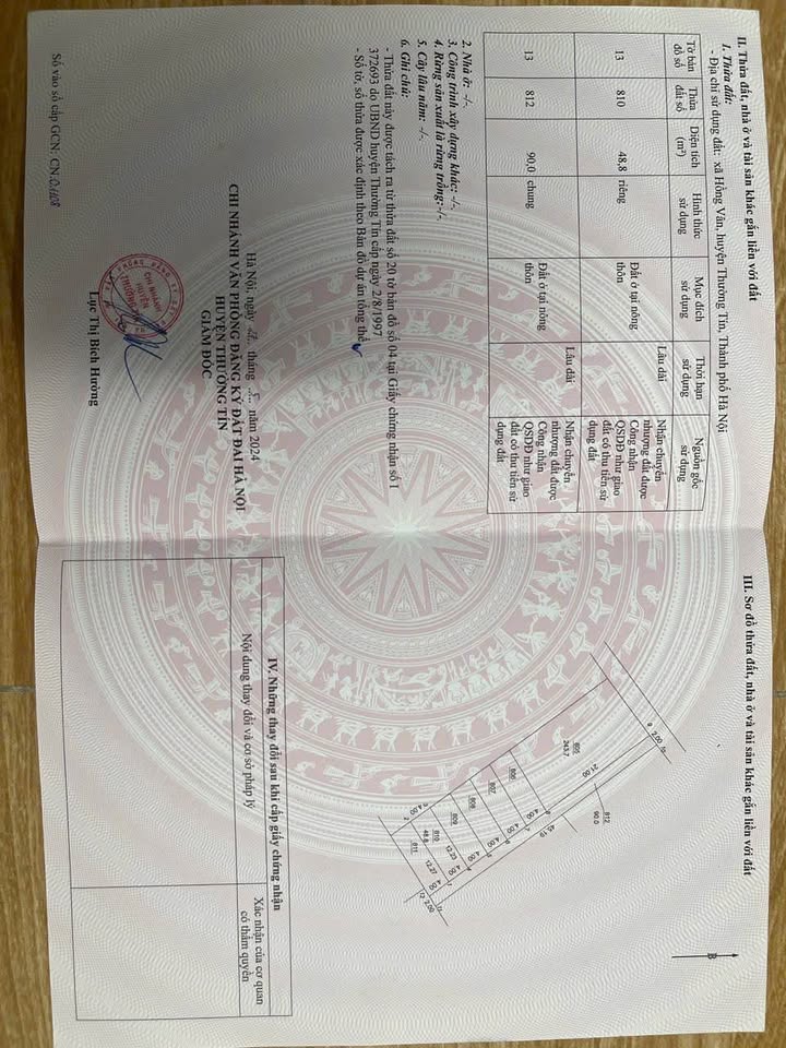 Lô đất vàng Hồng Vân Thường Tín 48.8m² giá 2 tỷ - Tiềm năng phát triển mạnh mẽ!