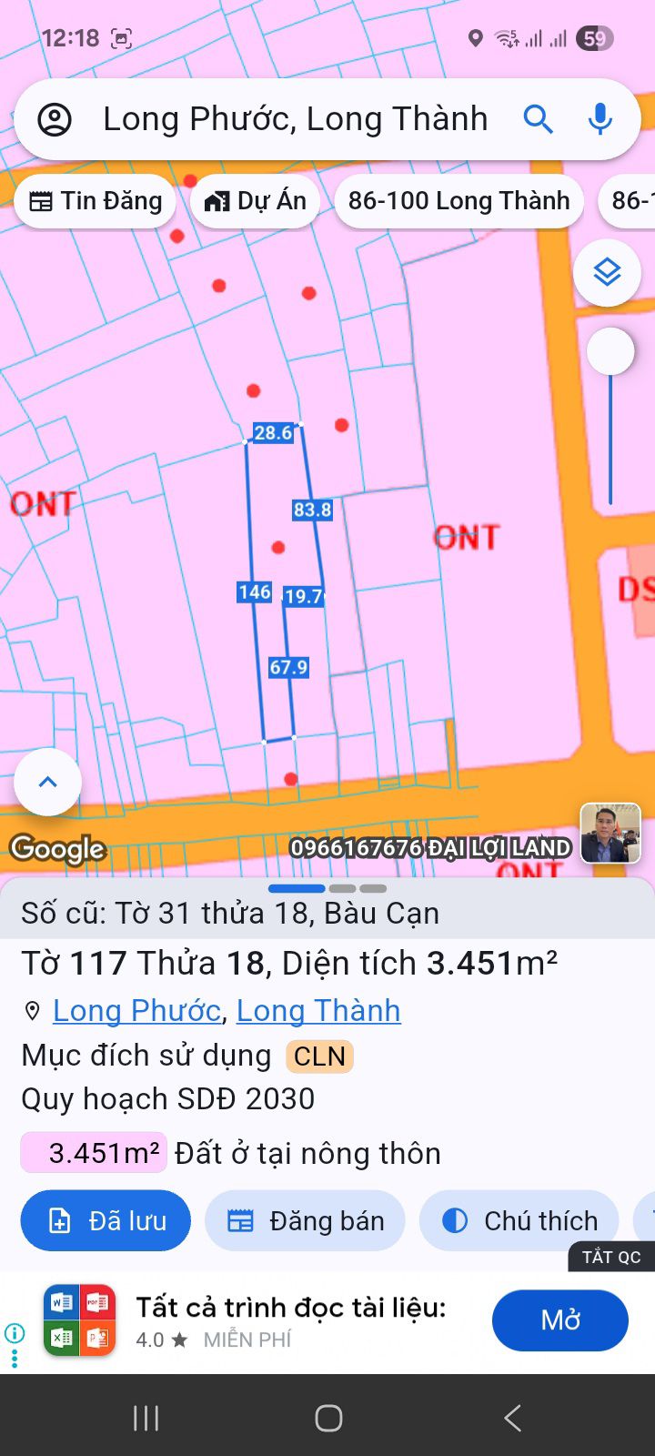 Đất mặt tiền Bàu Cạn 1,3ha giá 13 tỷ - Cơ hội đầu tư hấp dẫn!