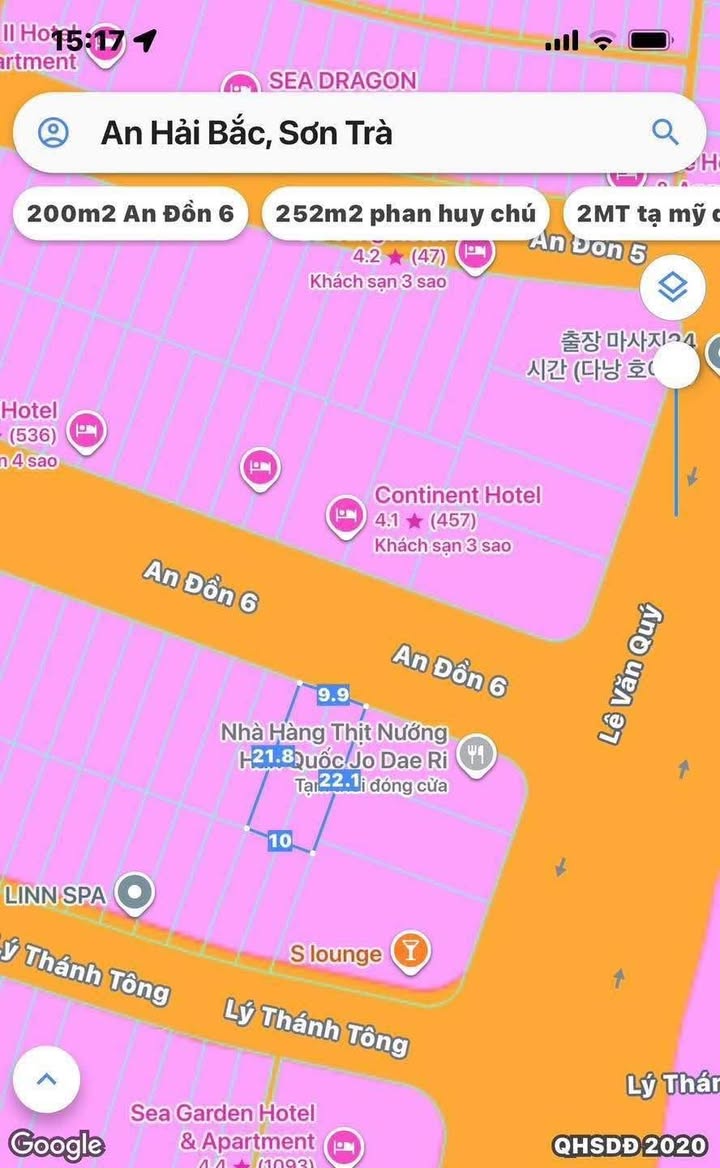 Đất nền An Đồn 6, Sơn Trà, Đà Nẵng 220m² giá 40 tỷ - Cơ hội đầu tư lý tưởng!