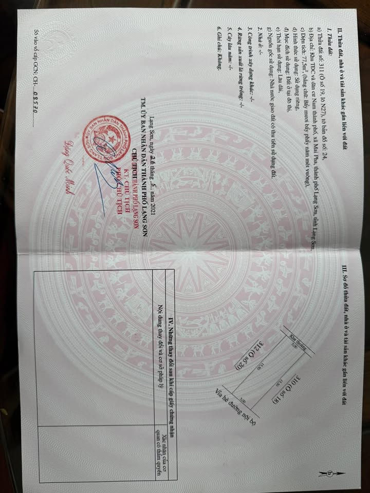 Đất nền TĐC Mai Pha N27 Lạng Sơn 75m² giá 2.95 tỷ - Chính chủ cần bán gấp!