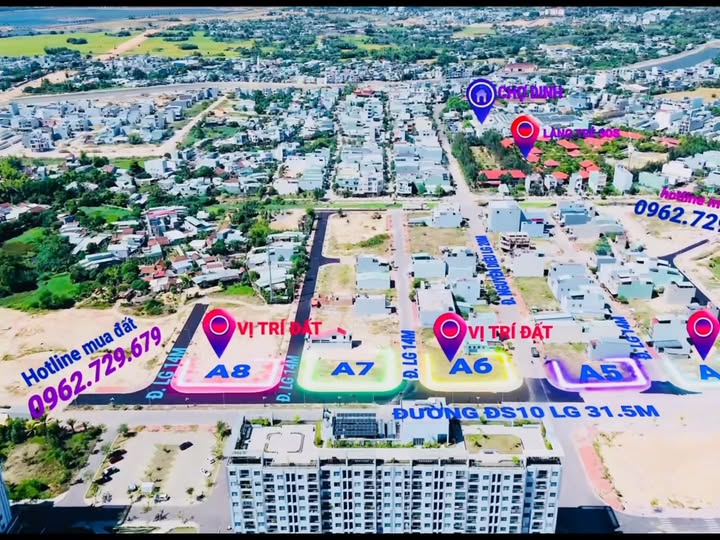 Bán lô đất mặt tiền khu chung cư Chợ Dinh, Quy Nhơn - Giá từ 2,17 tỷ, sổ hồng chính chủ!