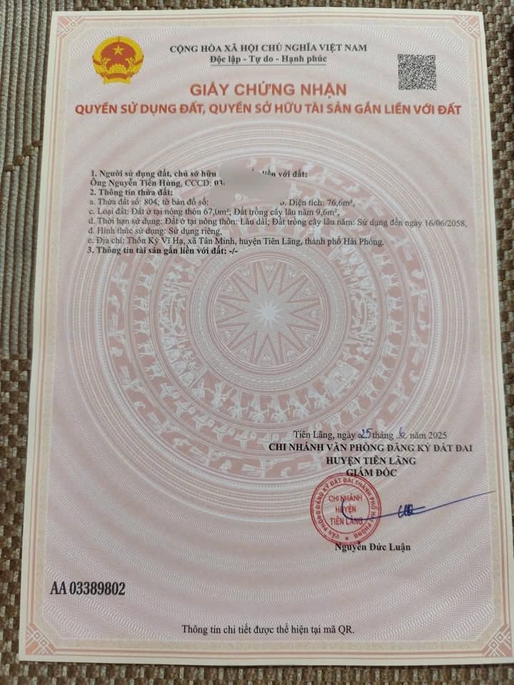 Đất nền liền kề Kỳ Vĩ Hạ, Tiên Lãng 153m² giá chỉ 2 tỷ - Cơ hội đầu tư tuyệt vời!