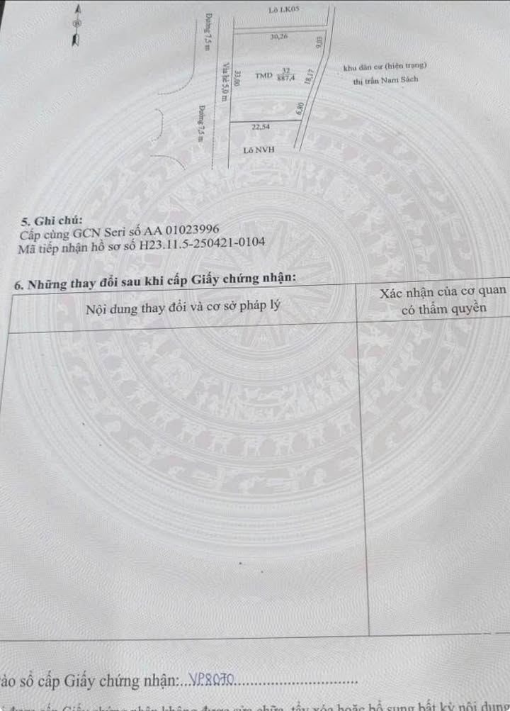 Đất Dự Án TMDV 1 Nam Sách 887m² giá 16.5 tỷ - Đầu tư sinh lời ngay!