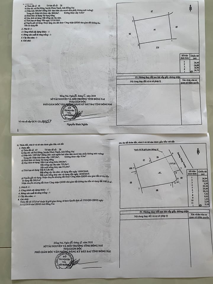 Bán đất Nhơn Trạch 2156m² - Pháp lý rõ ràng, sổ đỏ riêng