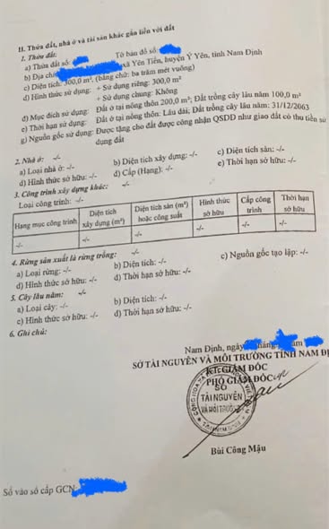 Bán đất chính chủ tại Yên Tiến, Ý Yên, Nam Định 300m² - Ô tô đỗ cửa, giá 3 tỷ!