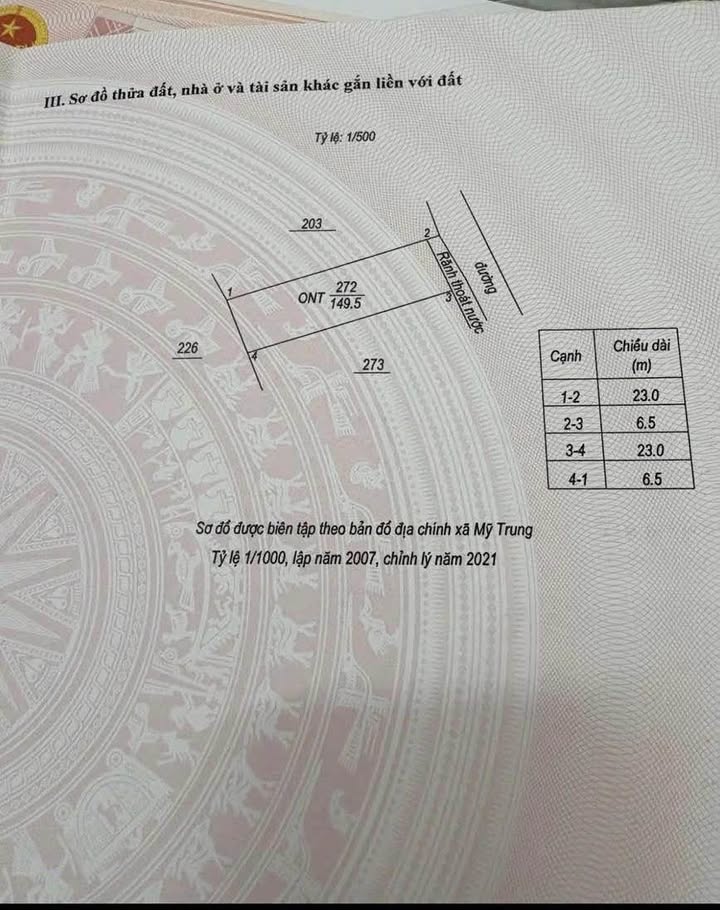 Đất xã Mỹ Trung 149m² giá 2 tỷ - Chính chủ bán gấp!