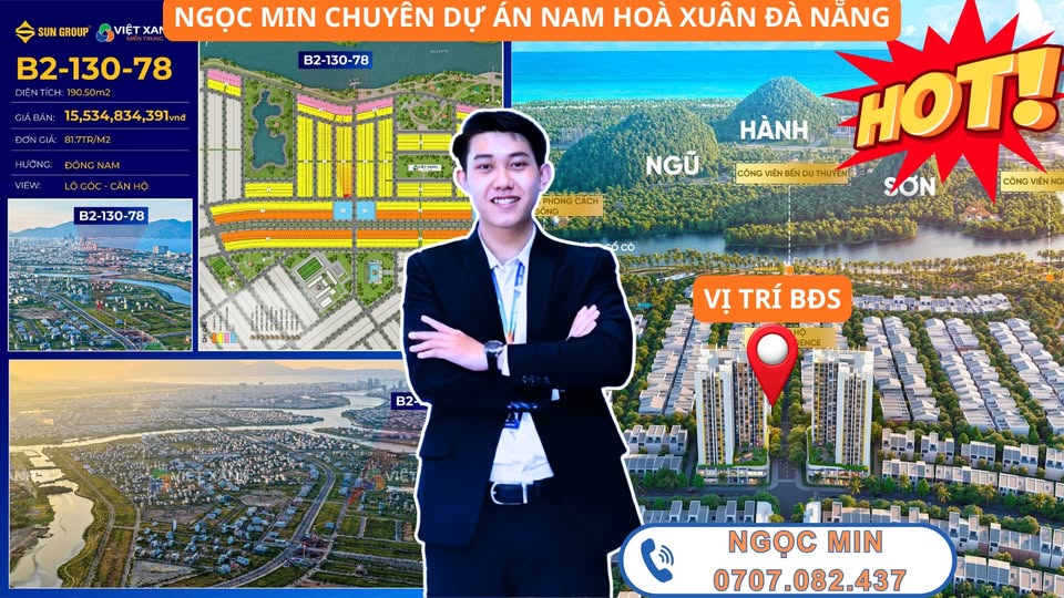 Lô góc đất nền Nam Hòa Xuân 190.5m² giá 15.534 tỷ - Cơ hội đầu tư sinh lời cao!