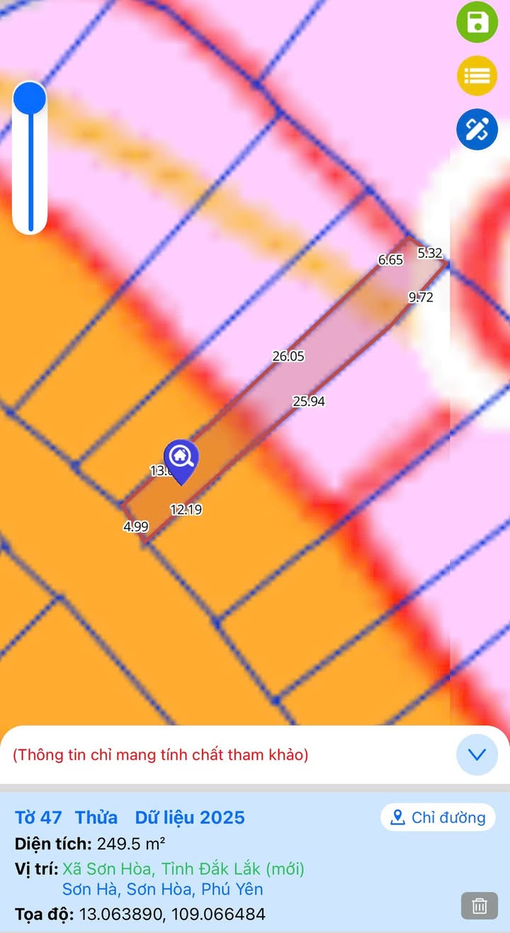 Đất mặt tiền Quốc Lộ 25, xã Sơn Hòa, 249,5m² - Giá chỉ 450 triệu, thương lượng!