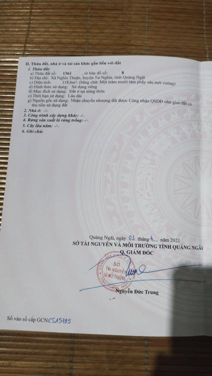 Đất Nghĩa Thuận 118.6m² - Gần trường tiểu học, giá tốt thỏa thuận!