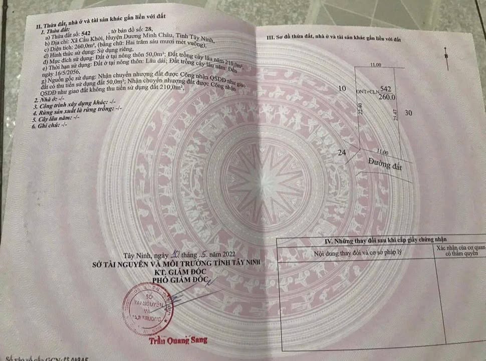 Đất nền Cầu Khởi Dương Minh Châu 275m² giá 400 triệu - Cách trường Khởi An chỉ 100m!