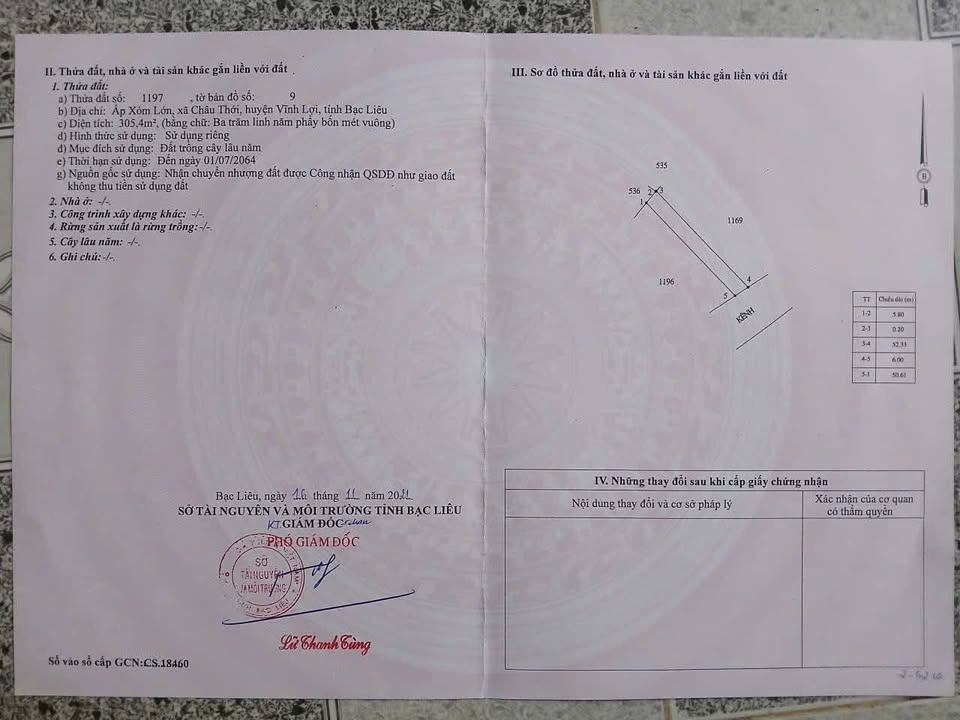 Đất nền Châu Hưng, Vĩnh Lợi 305m² giá chỉ 300 triệu - Cơ hội vàng cho nhà vườn!