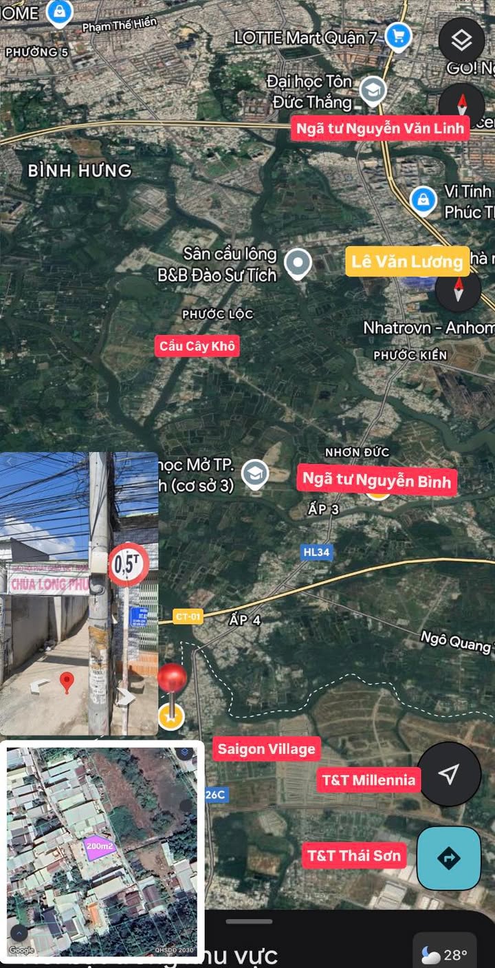 Đất thổ cư Long Hậu 200m² giá 3.1 tỷ - Sổ hồng riêng, chính chủ bán gấp!