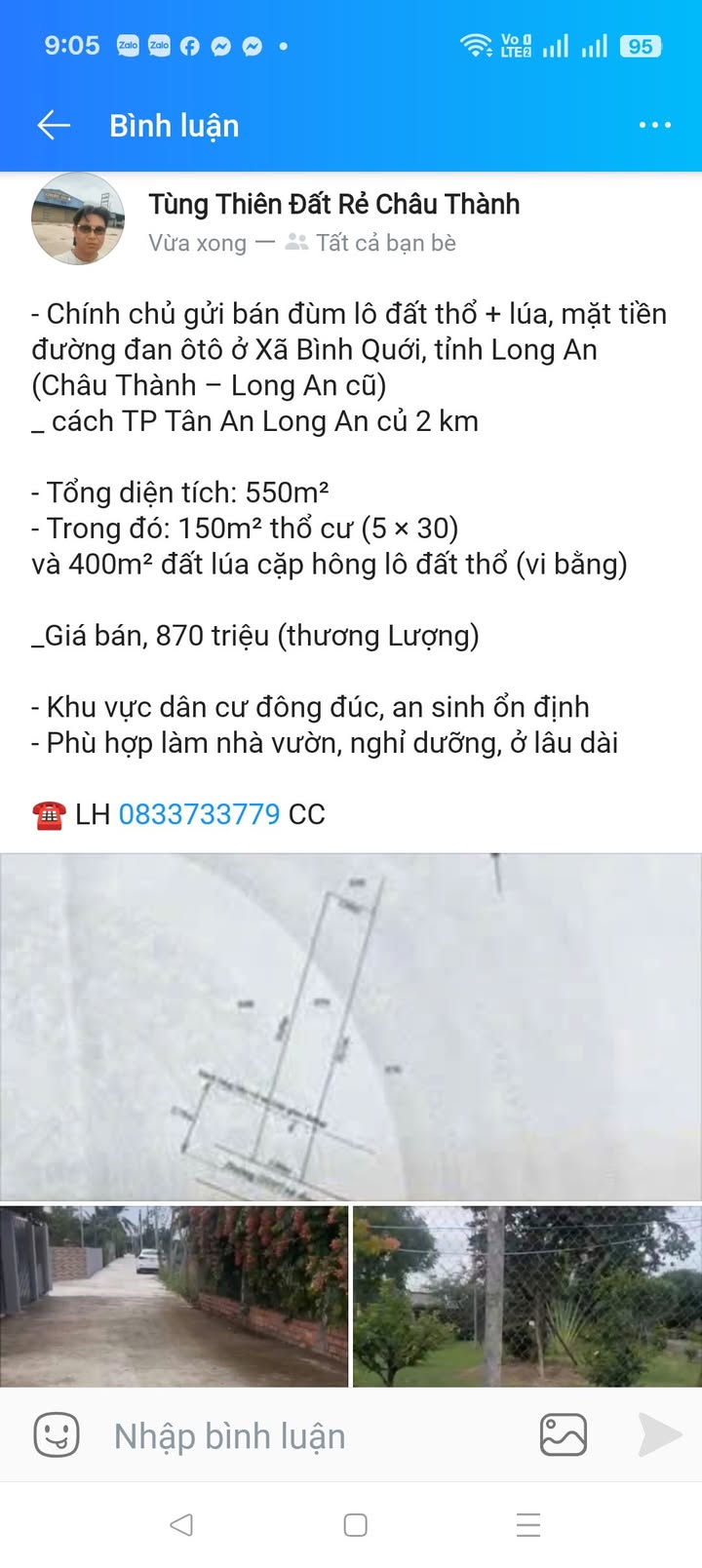 Đất thổ cư 150m² tại Bình Quới, Châu Thành - Giá chỉ 870 triệu, phù hợp nghỉ dưỡng!