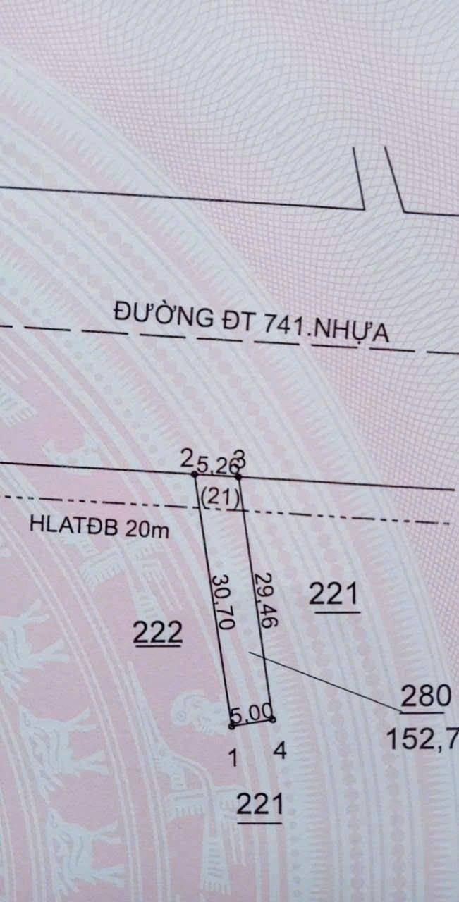 Đất nền kinh doanh mặt tiền ĐT 741, Phước Vĩnh 152m² giá 3 tỷ - Cơ hội đầu tư không thể bỏ lỡ!