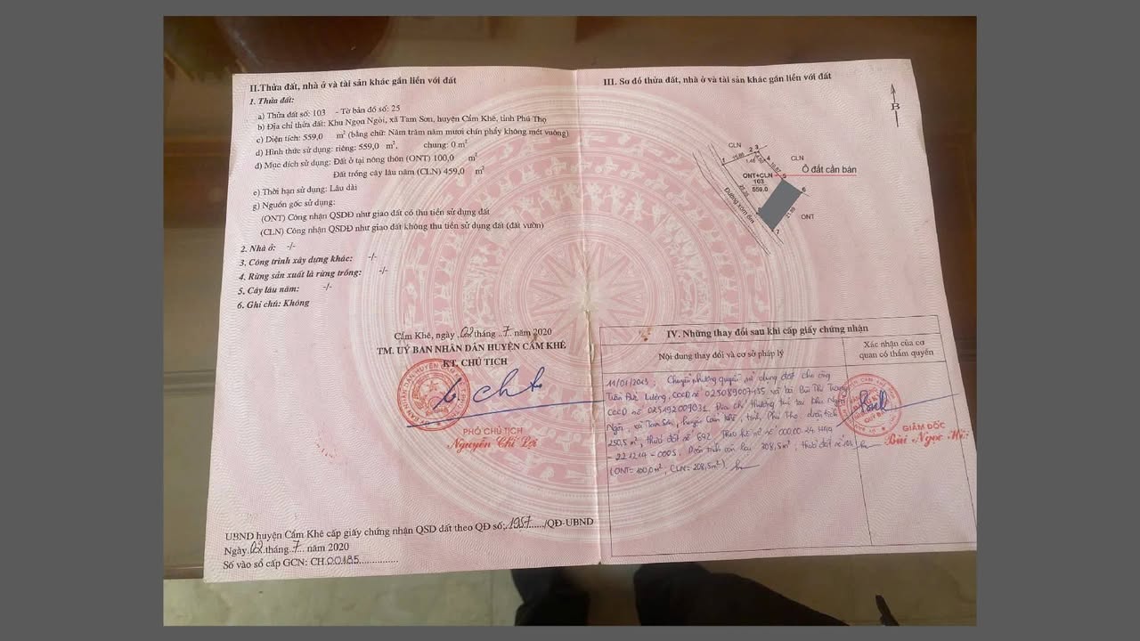 Đất mặt tiền đường Vân Bán, Cẩm Khê 308,5m² - Sổ đỏ chính chủ, giá thỏa thuận!