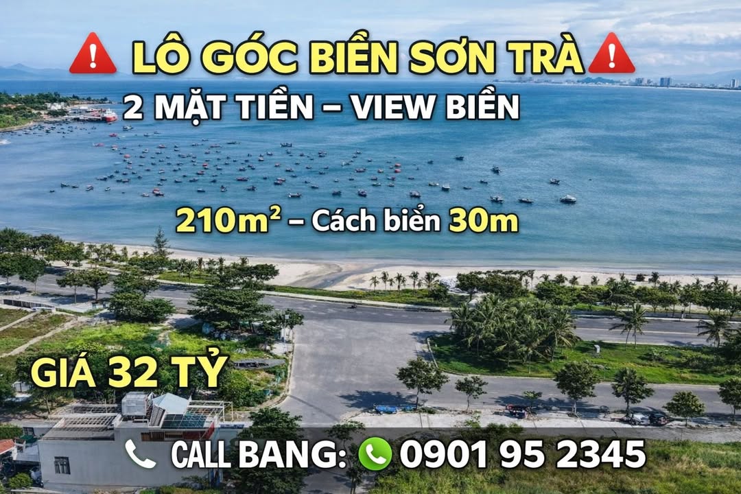 Đất nền Sơn Trà Đà Nẵng 210m² giá 32 tỷ - Lô góc 2 mặt tiền hiếm có!