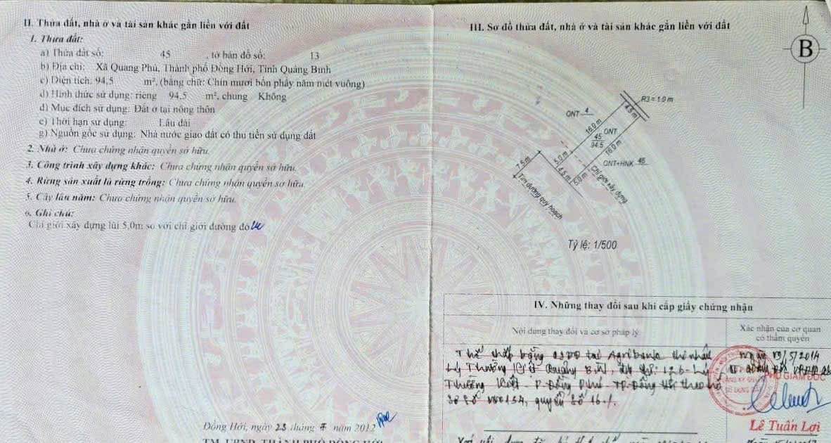 FrontHouse Nguyễn Hữu Hào, Đồng Hới 94m² giá 1 tỷ - Gần bãi tắm lý tưởng!