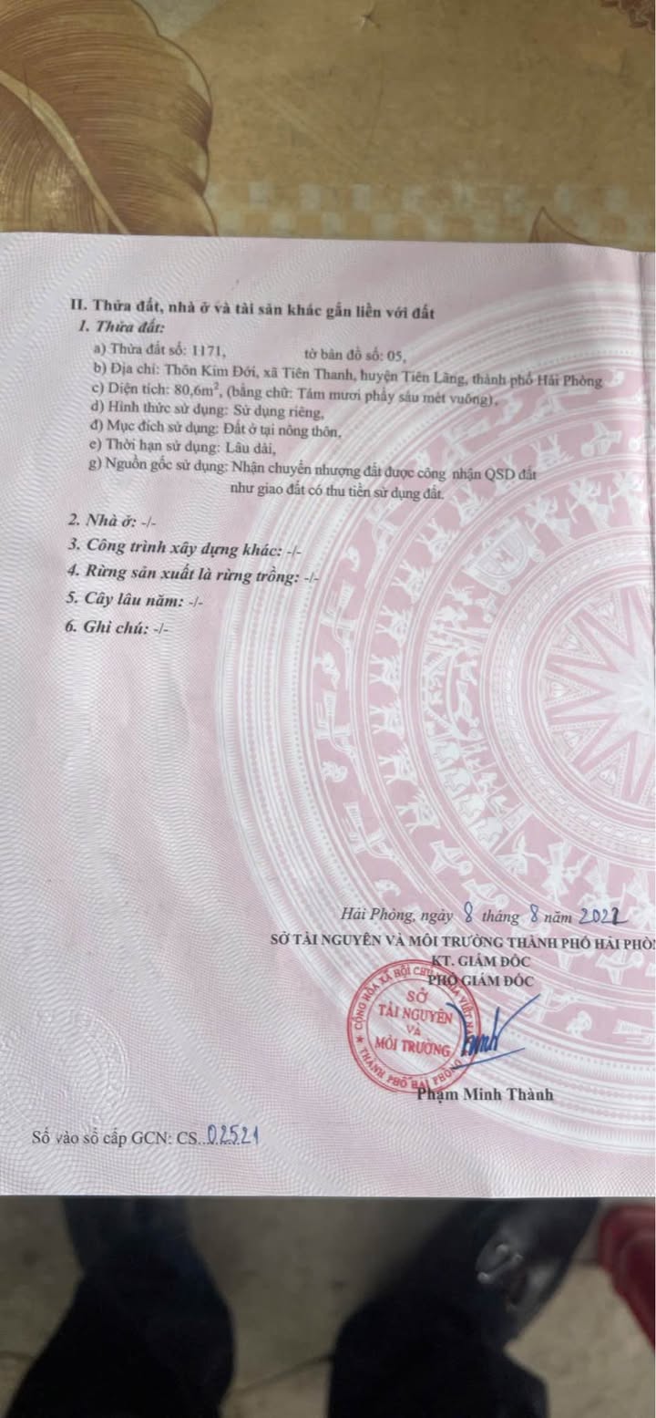 Đất Tiên Thanh Tiên Lãng 80.6m² giá 1.6 tỷ - Đầu tư sinh lời tiềm năng!