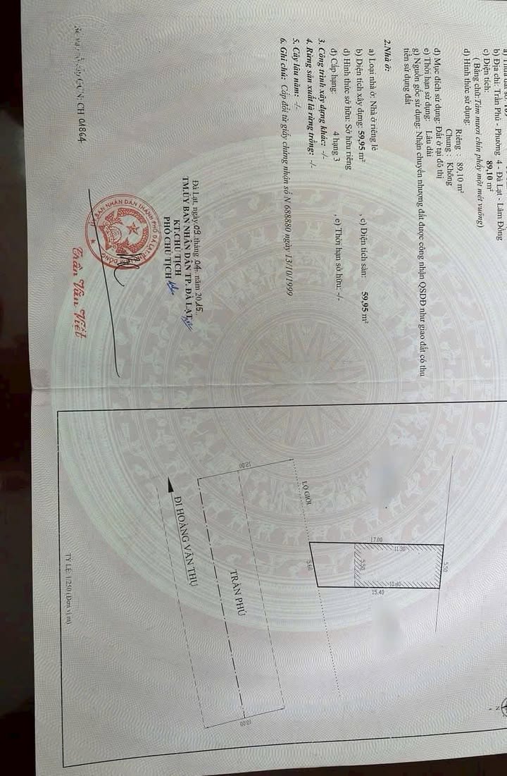 Nhà mặt tiền Trần Phú Đà Lạt 89m² giá 22.5 tỷ - Vị trí đắc địa kinh doanh