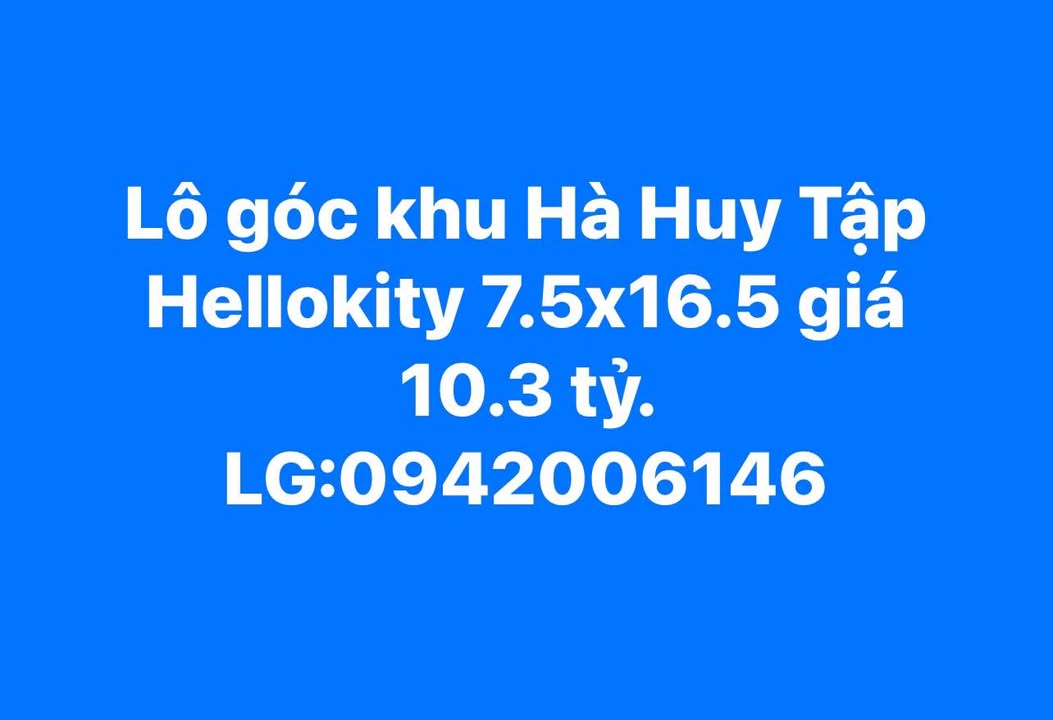 Lô góc khu Hellokity Buôn Ma Thuột 123.75m² giá 10.3 tỷ - Cơ hội đầu tư hấp dẫn!